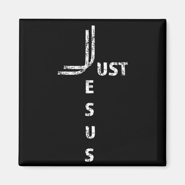 Just Jesus Minimal Cross Back Design For Christian Magnet (Vorne)