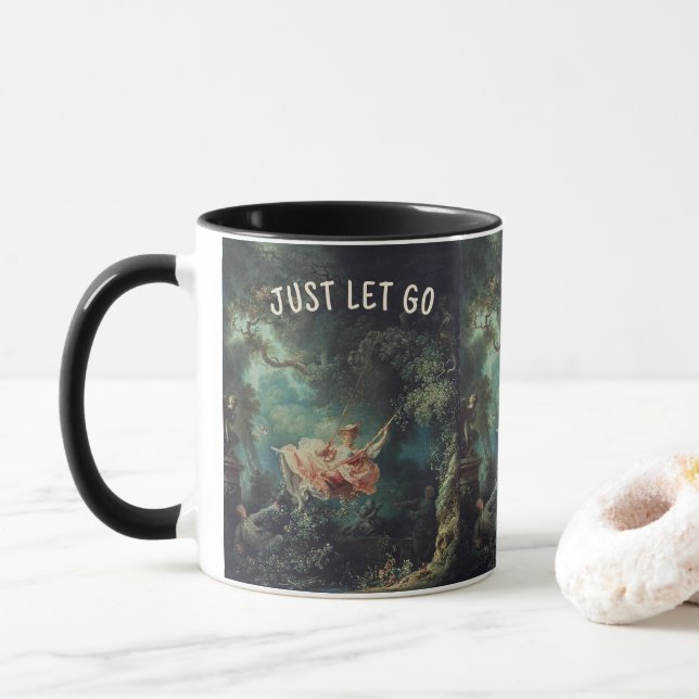 Just Let Go! Fragonard Mug - Custom Name (Avec donut)