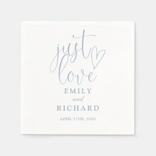 Just Liebe Script Elegant Dusty Blue Wedding Serviette