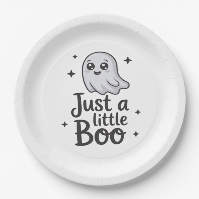 Just Little Boo Funny Design Pappteller (Vorderseite)