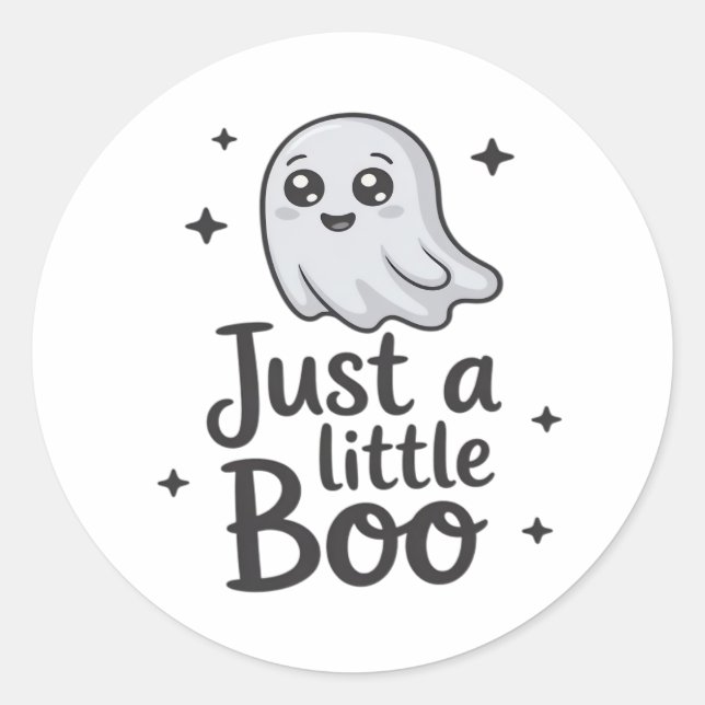 Just Little Boo Funny Design Runder Aufkleber (Vorderseite)