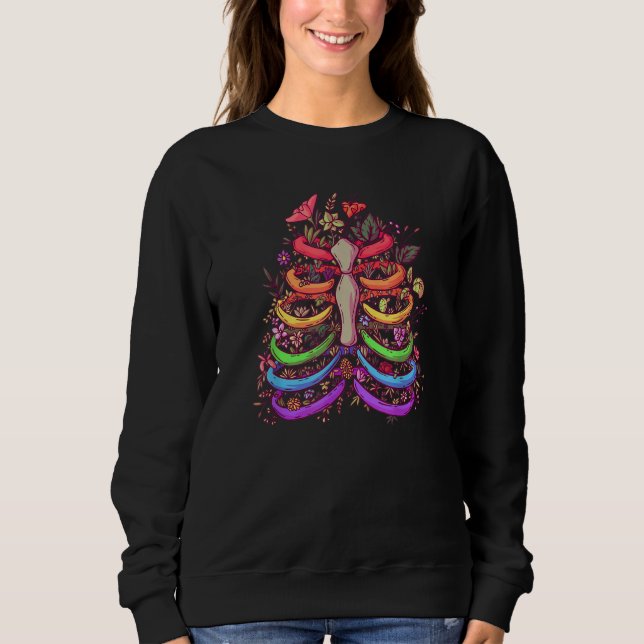 Just Love Flower Ribs For Men Women  Skeleton Sweatshirt (Vorderseite)