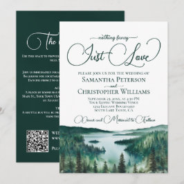 Just Love Rustic Lake Tahoe QR Code Wedding Einladung