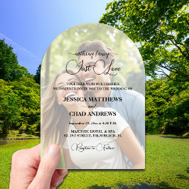 Just Love Text Overlay Photo Wedding Acryleinladungen