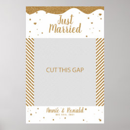Just married 02 wedding frame props photo Booth Poster