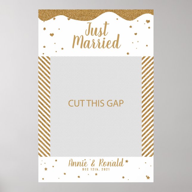 Just married 02 wedding frame props photo Booth Poster (Vorne)