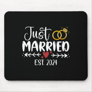 Just Married 2024 Couple New Bride and Groom Mousepad