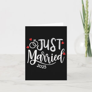 Just Married 2025 - Bride & Groom Wedding Ring Karte