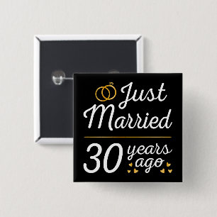 Just Married 30 Years Button