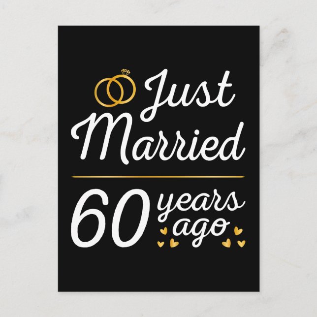 Just Married 60 Years Ago II Postkarte (Vorderseite)