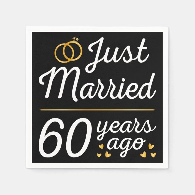 Just Married 60 Years Ago II Serviette (Vorderseite)