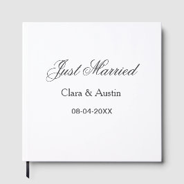 Just Married add couple name date year wedding sim Gästebuch