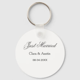 Just Married add couple name date year wedding sim Schlüsselanhänger