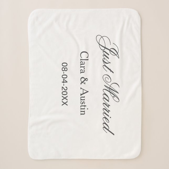 Just Married add couple name date year wedding sim Sherpadecke (Vorderseite)