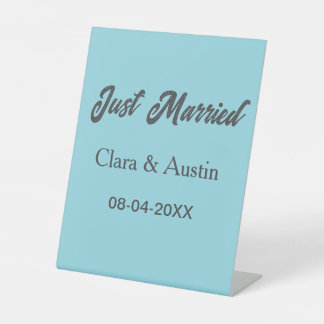 Just Married add couple name date year wedding sim Sockelschild