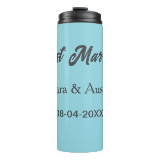 Just Married add couple name date year wedding sim Thermosbecher