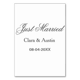 Just Married add couple name date year wedding sim Tischnummer