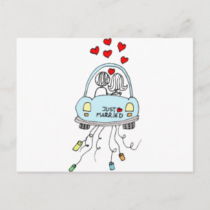 Just Married Ankündigungspostkarte