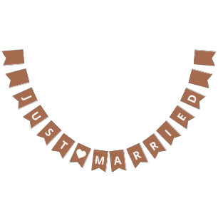 Just Married Announcement Burnt Orange Terracotta Wimpelkette