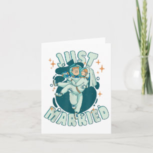 Just Married - Astronauten Funny Groom und Bride _ Karte