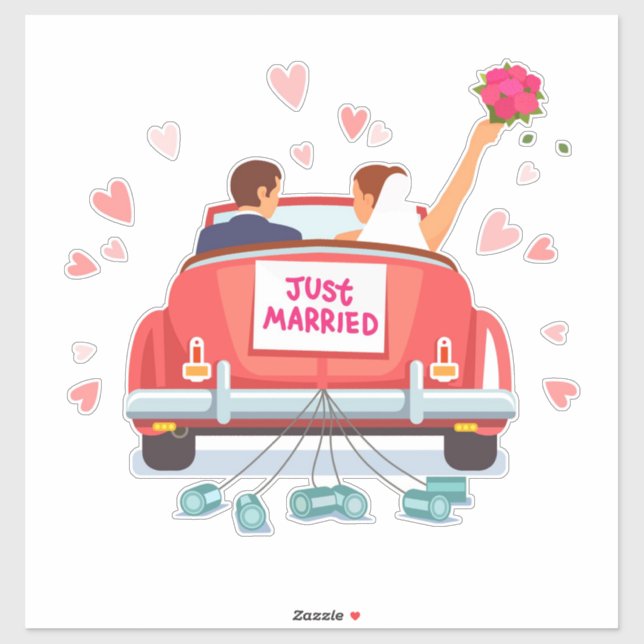 Just Married Aufkleber (Blatt)
