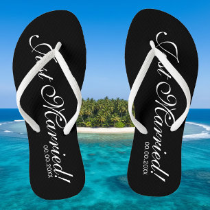 Just Married Beach Flip Flops für Braut und Bräuti