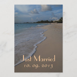 Just Married Beach Hochzeit Foto Ankündigung