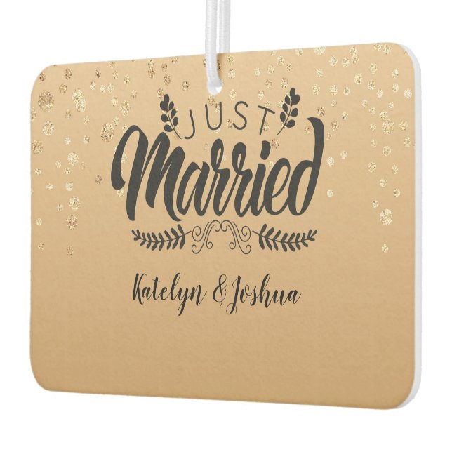 Just Married | Benutzerdefiniertes Foto Autolufterfrischer (Links)
