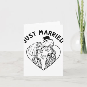 Just Married Bride Groom Skeleton Couple Halloween Karte