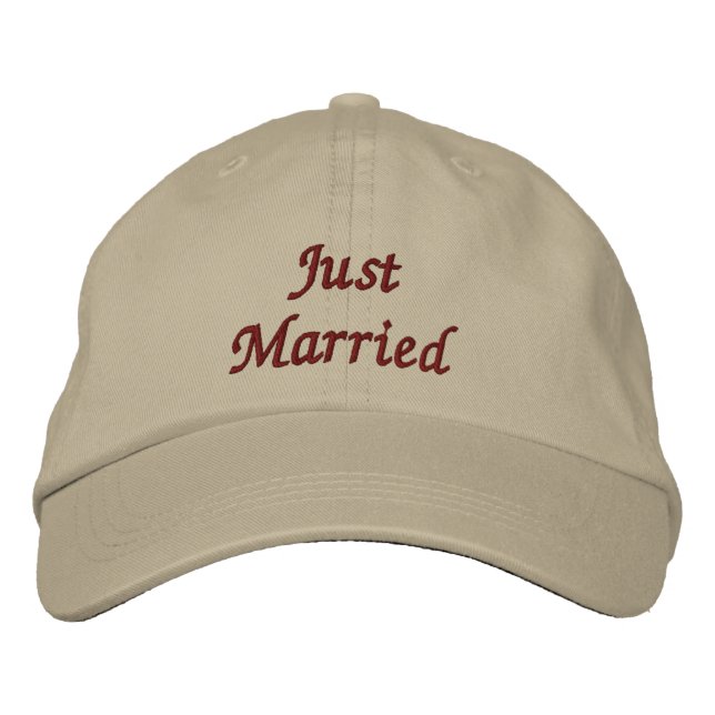 Just Married Cap Bestickte Baseballkappe (Vorderseite)