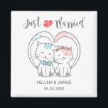 Just Married Cat Wedding Magnet<br><div class="desc">Niedlich Just Married Cat Wedding Magnet Perfekt als Gastgeschenk Hochzeit für Hochzeitsgäste.</div>