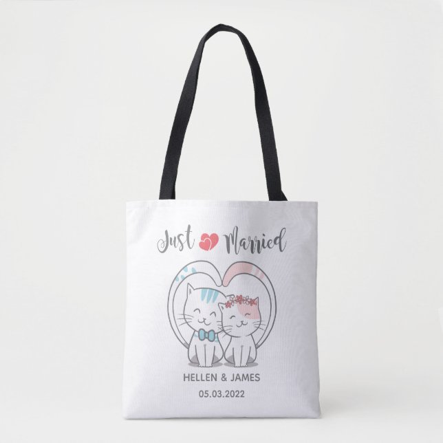 Just Married Cat Wedding Tasche (Vorderseite)