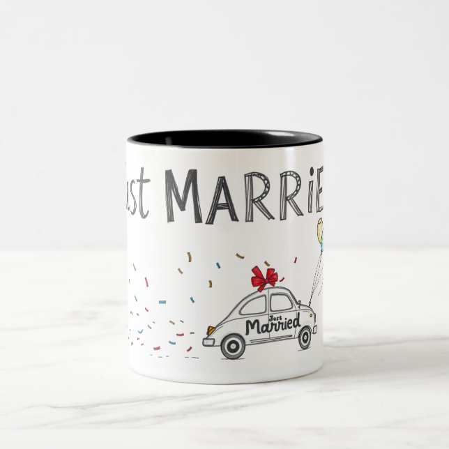 Just Married Celebration Design Tasse (Mittel)