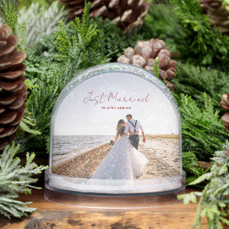 Just Married Christmas Greetings Customize Photo