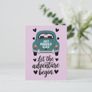 Just Married Classic Car Wedding Postkarte