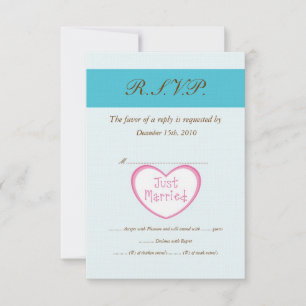 Just Married Classical Care Wedding RSVP Einladung