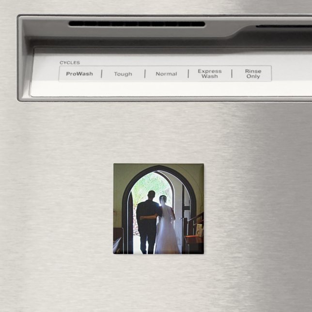 Just Married Couple Verlassend Church Custom Foto Magnet (In Situ (Geschirrspüler))
