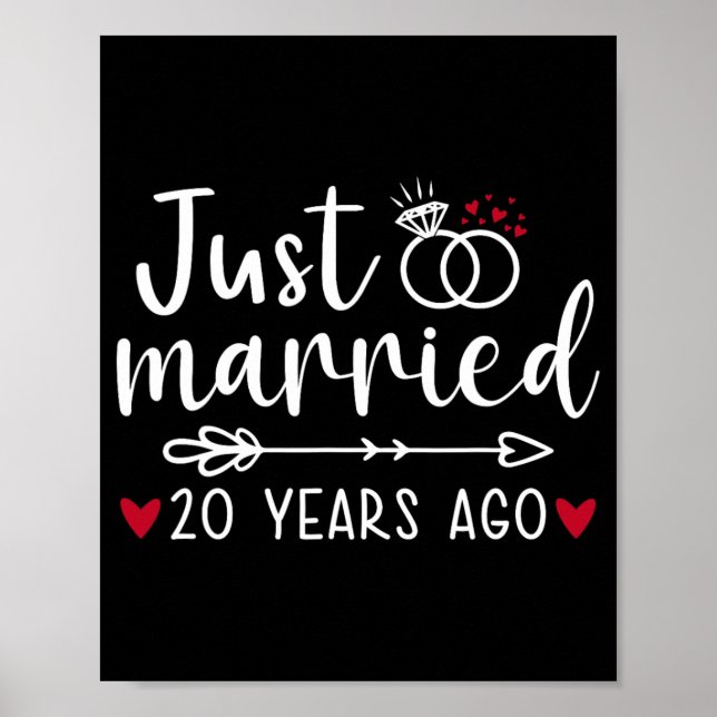 Just Married Couples Funny Husband Ehefrau 20. Ann Poster (Vorne)
