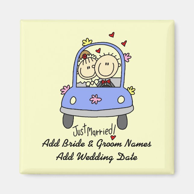 Just Married Customizable Magnet (Vorne)