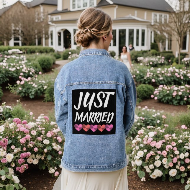 JUST MARRIED Denim jean Jacket Jeansjacke (Hochzeit Rückseite)