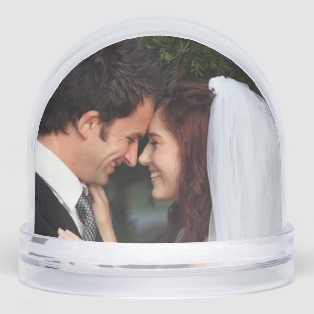 Just Married Double Photo Schneekugeln (Vorderseite)