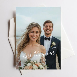 Just Married Elegant Wedding Foto Ankündigung