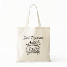 "Just Married" Eleganter Schrift Ästhetik-Totentas