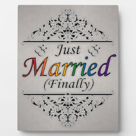 Just Married (Endlich) Gay Pride Design Fotoplatte