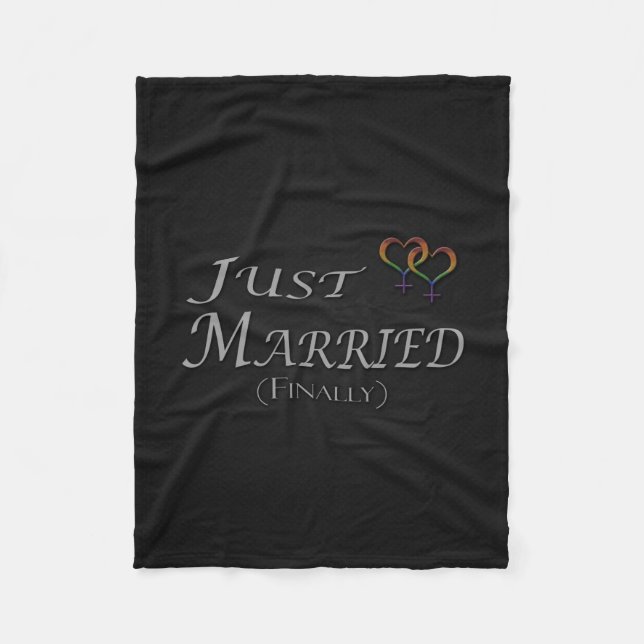 Just Married (Endlich) Lesben Pride Design Fleecedecke (Vorderseite)