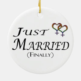 Just Married (Endlich) Lesben Pride Design Keramik Ornament