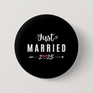 Just Married Est 2025 Flitterwochen Hochzeitspaare Button