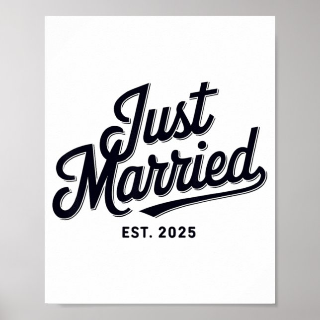 Just Married Est 2025 Hochzeit Ehefrau Mr. and Mrs Poster (Vorne)
