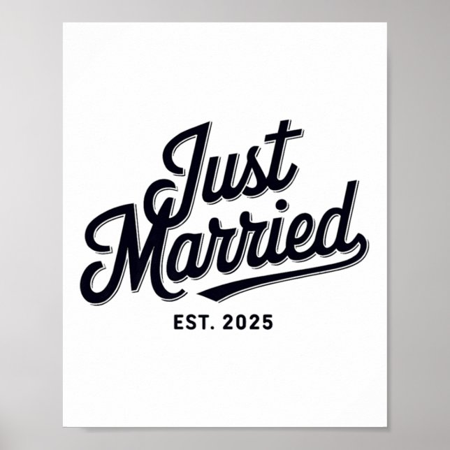Just Married Est 2025 Wedding Ehefrau Mr &amp; Mrs Poster (Vorne)