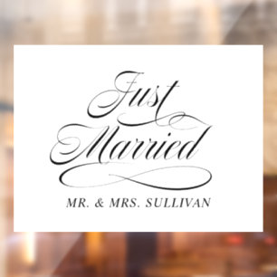 Just Married Fensteraufkleber
